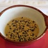 black and white sesame seeds with sauce