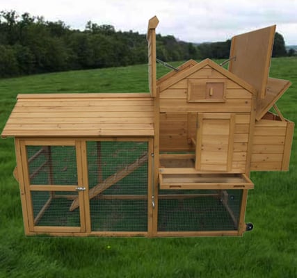 DELUXE COUNTRY CLUB WOOD CHICKEN TRACTOR, Chicken coop, nesting box
