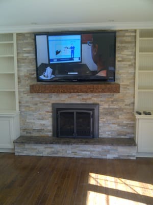 58 TV Install Above Fireplace Mantel Yelp