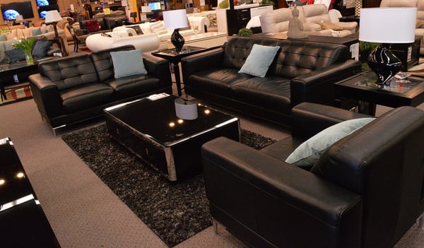 Ashley Furniture Black Leather sofa set | Yelp