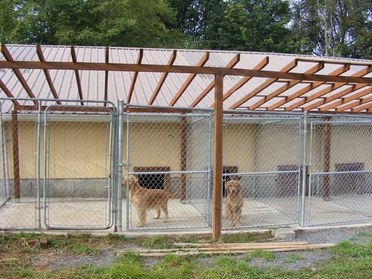 covered dog kennel