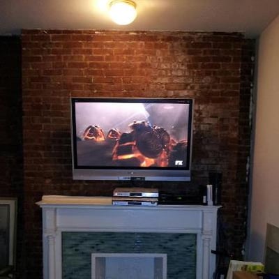 Fireplace With Tv Above And Brick 2015 Home Design Ideas