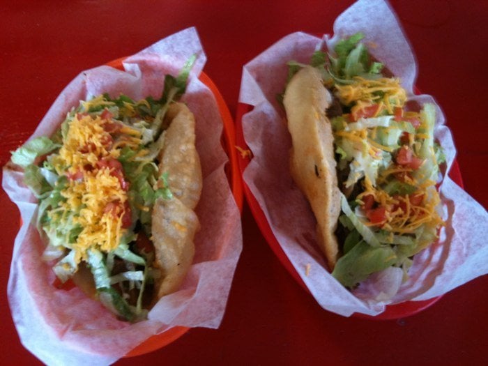 Puffy Tacos Carne Guisada + Beef Fajita, Taco House, SA Tx, 07/08/2010