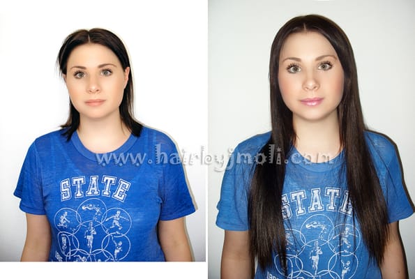 Sewn in Hair Extensions Before and After Sewn in Hair Extensions Before and After