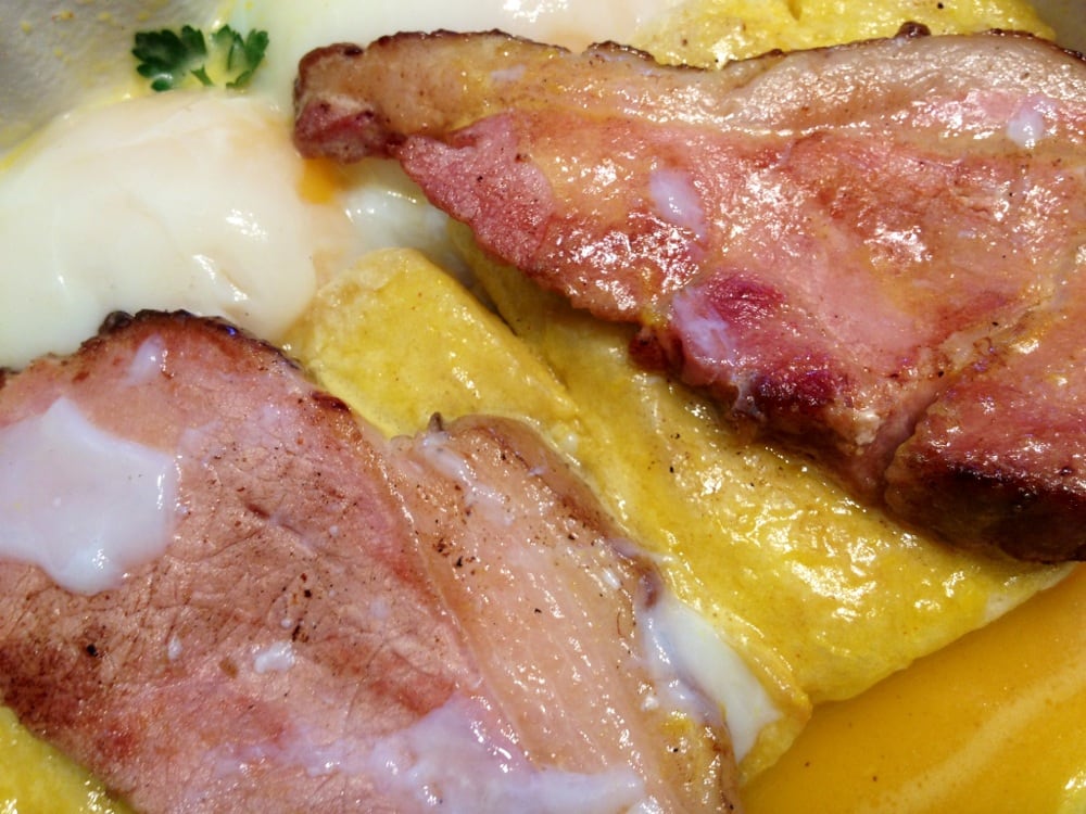 Eggs Benedict w/Canadian bacon 11 (perfectly poached eggs, btw..) Yelp