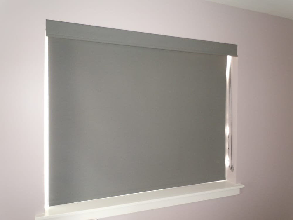 Blackout roller shade w/ fabric valance Yelp