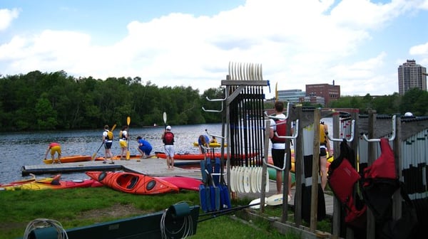 Charles River Canoe and Kayak, Boston, MA launching kayaking on Charles River - Charles River Boston Kayaking Trip